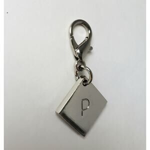 Jewell Silver Toned "P" Charm